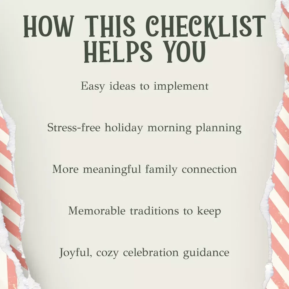 A Checklist for an Unforgettable Christmas Morning | Printable Holiday Guide for Families | How to Make Christmas Morning Special for Your Family | Cozy & Magical Christmas Printable