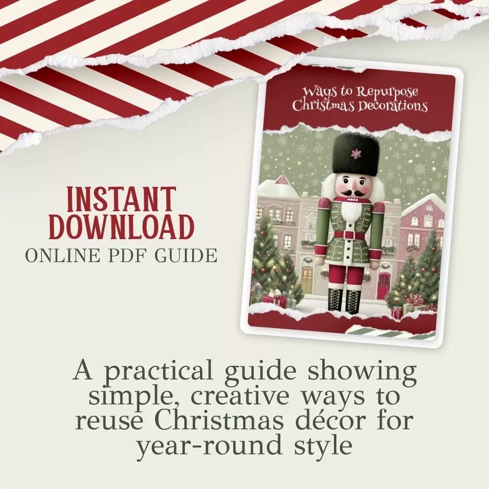 Ways to Repurpose Christmas Decorations | Digital Guide on How to Repurpose Decorations After Christmas to Save Money | Eco-Friendly Home Décor Ideas eBook