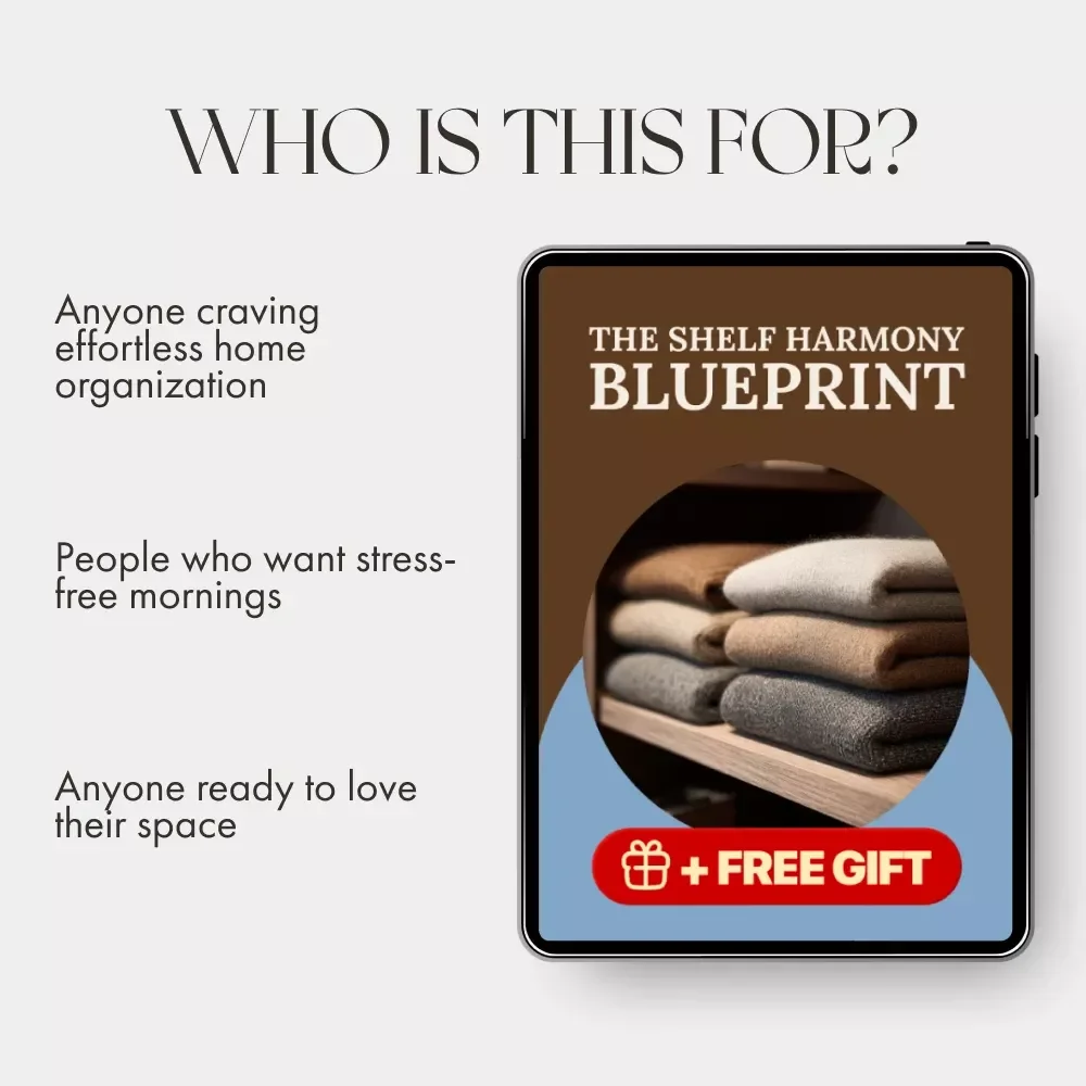 The Shelf Harmony Blueprint | Ultimate Guide on How to Organize Closet Shelves for a Beautiful, Functional Wardrobe Space | Digital Download
