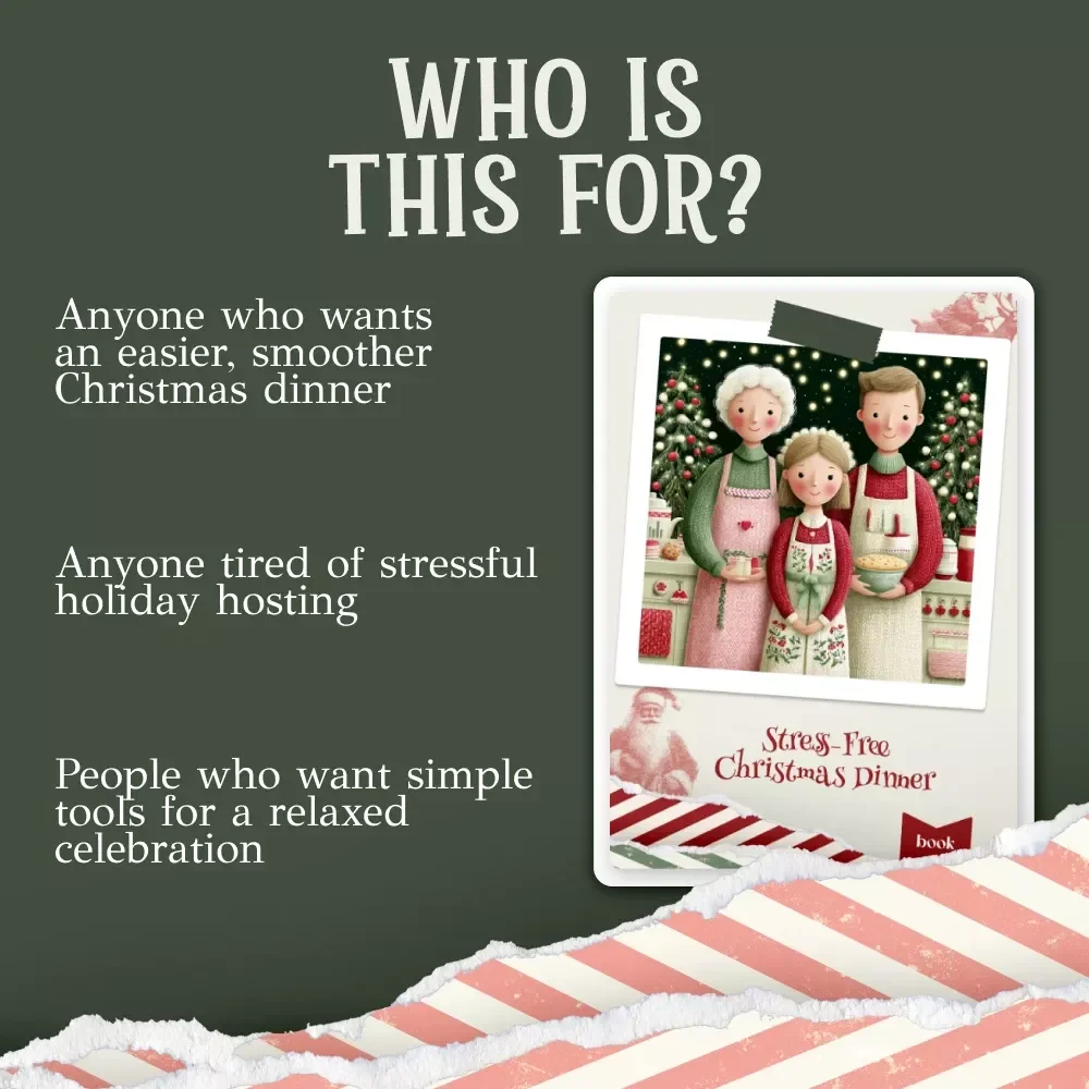 Stress-Free Christmas Dinner | Holiday Meal Planning eBook for how to make christmas dinner less stressful | Festive Menu, Prep & Hosting Guide