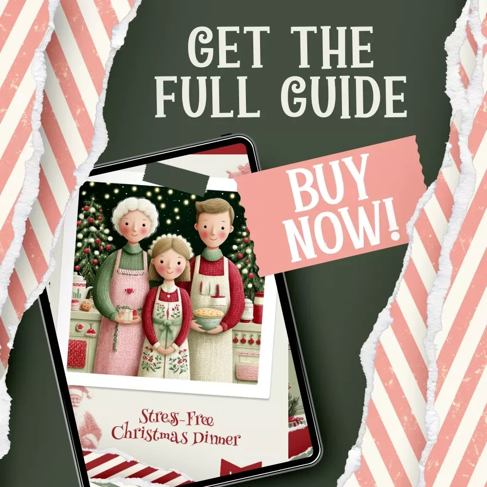 Stress-Free Christmas Dinner | Holiday Meal Planning eBook for how to make christmas dinner less stressful | Festive Menu, Prep & Hosting Guide