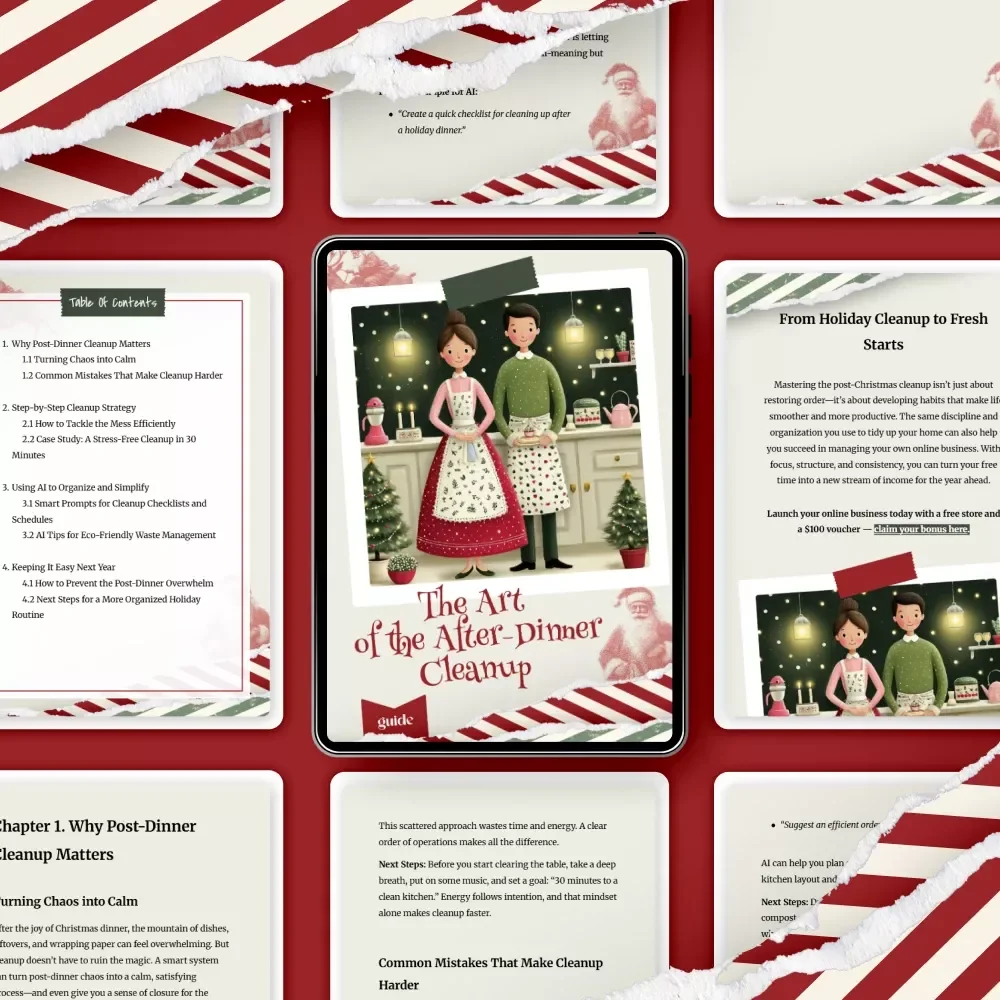 The Art of the After-Dinner Cleanup | Holiday Kitchen Reset Guide for Stress-Free Hosting | Digital Download for the best way to clean up after christmas dinner