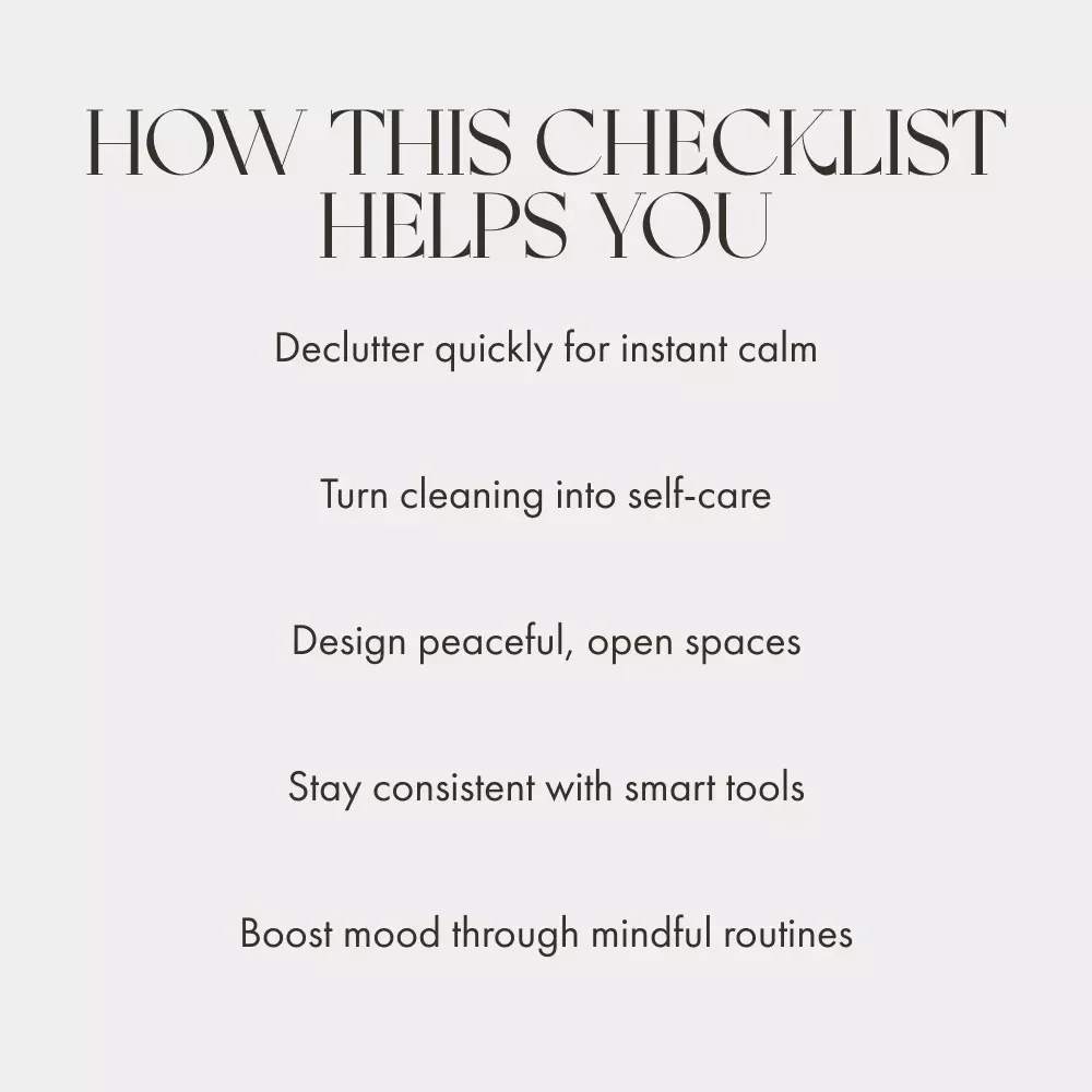 The Stress-Relief Cleaning Checklist | Mindful Home Reset | Declutter, Calm, and Organize Your Space with AI-Powered Focus | Digital Download Printable eBook & Home Guide