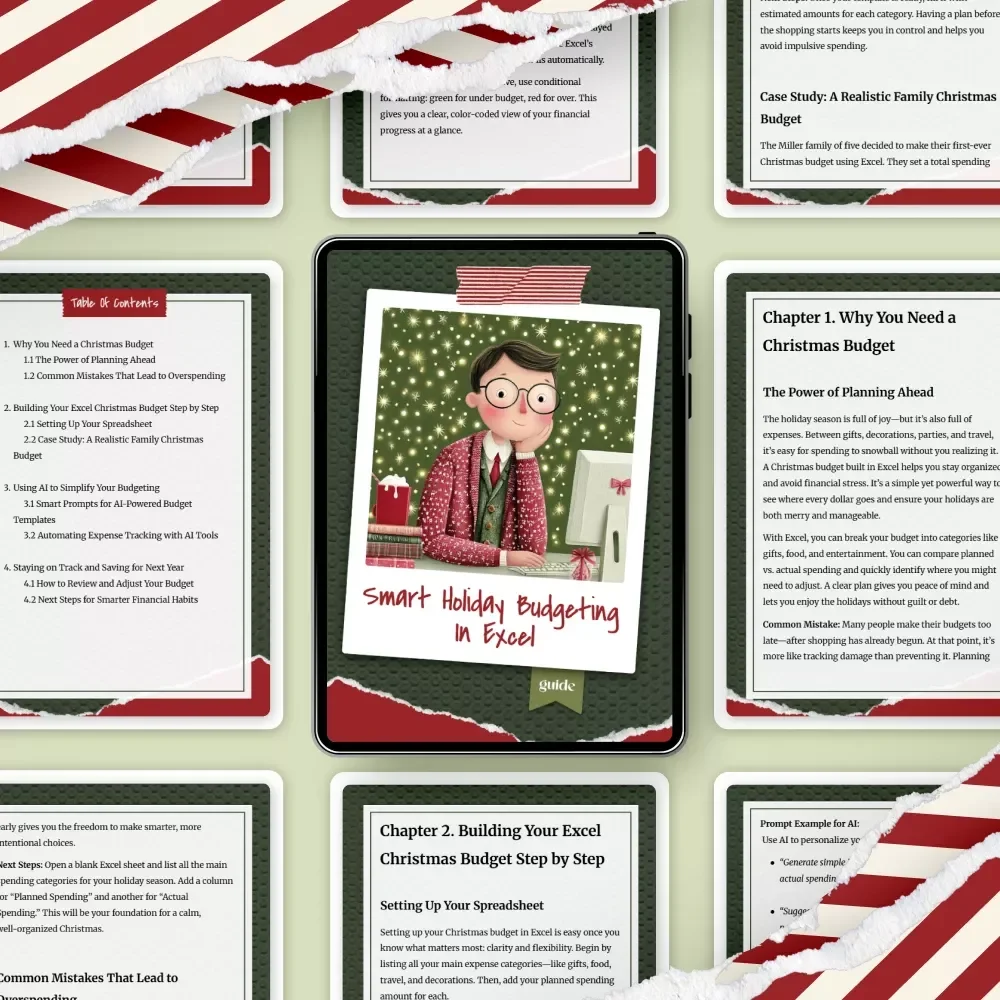 Smart Holiday Budgeting in Excel | Christmas Budget Planner | Digital Guide for Stress-Free Spending | How to Make a Christmas Budget in Excel