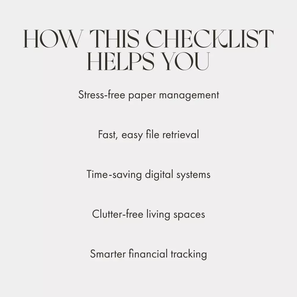 The Smart Bill & Receipt Storage Checklist | Digital Download for Organized Finances | Best Way to Store Bills and Receipts | Paper & Digital Filing System Guide