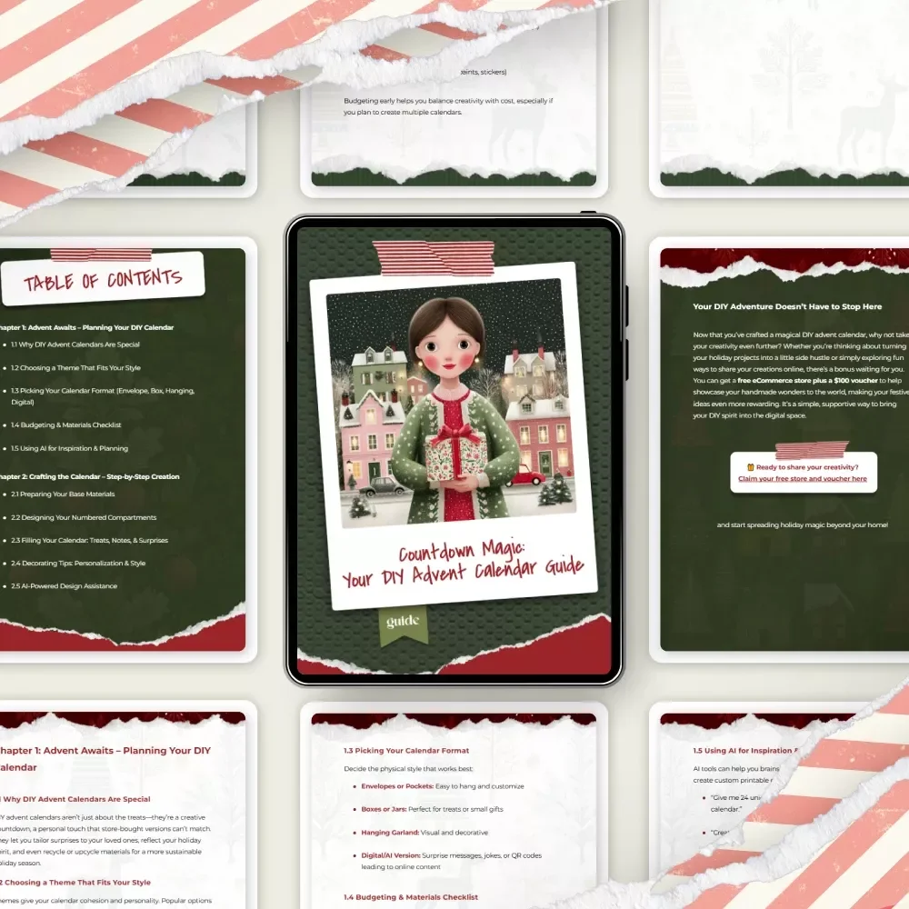 Countdown Magic: Your DIY Advent Calendar Guide – Printable Holiday eBook | how to make diy advent calendar | Festive DIY Guide for Creativity Lovers