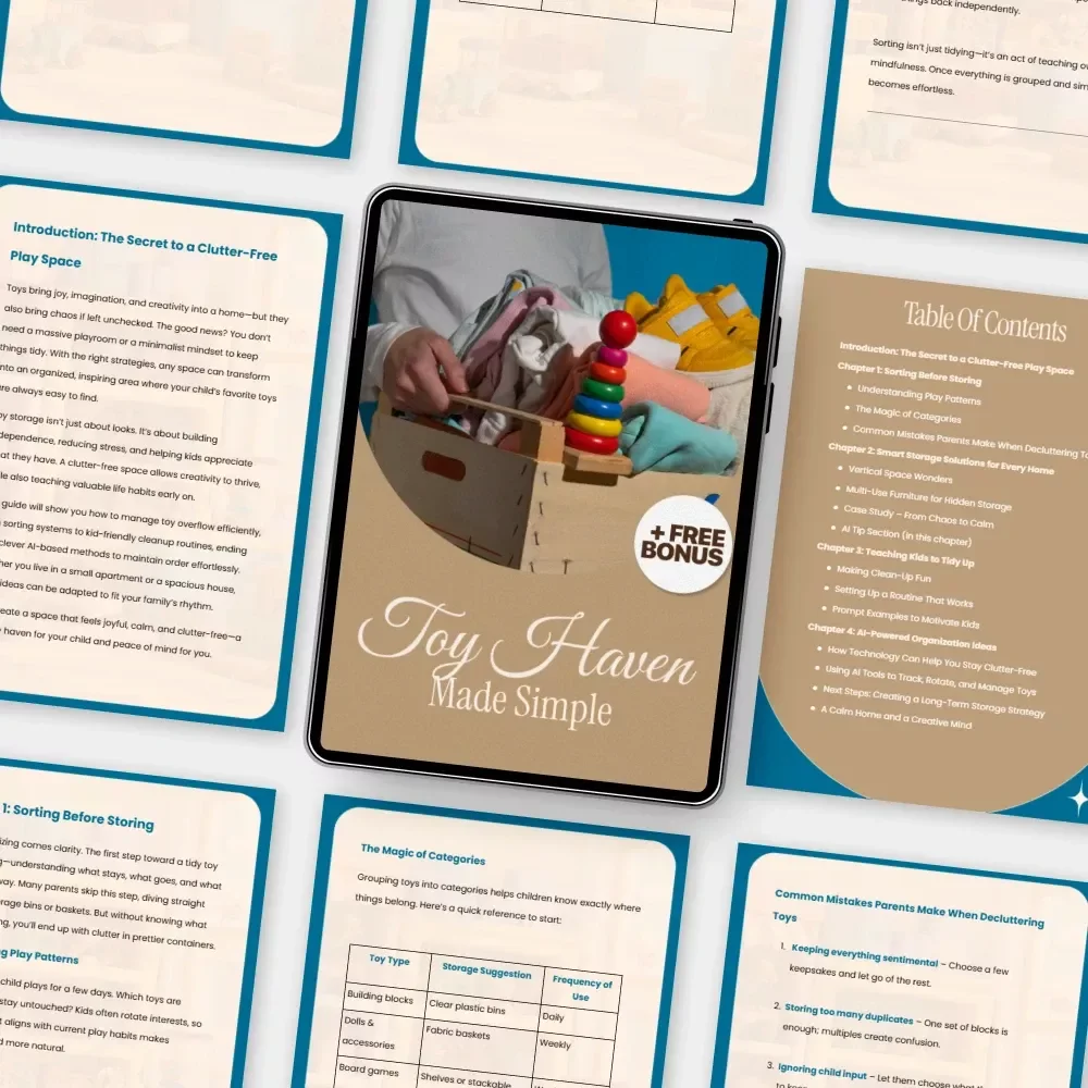 Toy Haven Made Simple | Declutter & Organize Kids’ Toys | Digital Guide, Printable eBook & AI Toy Organization Tips for Parents