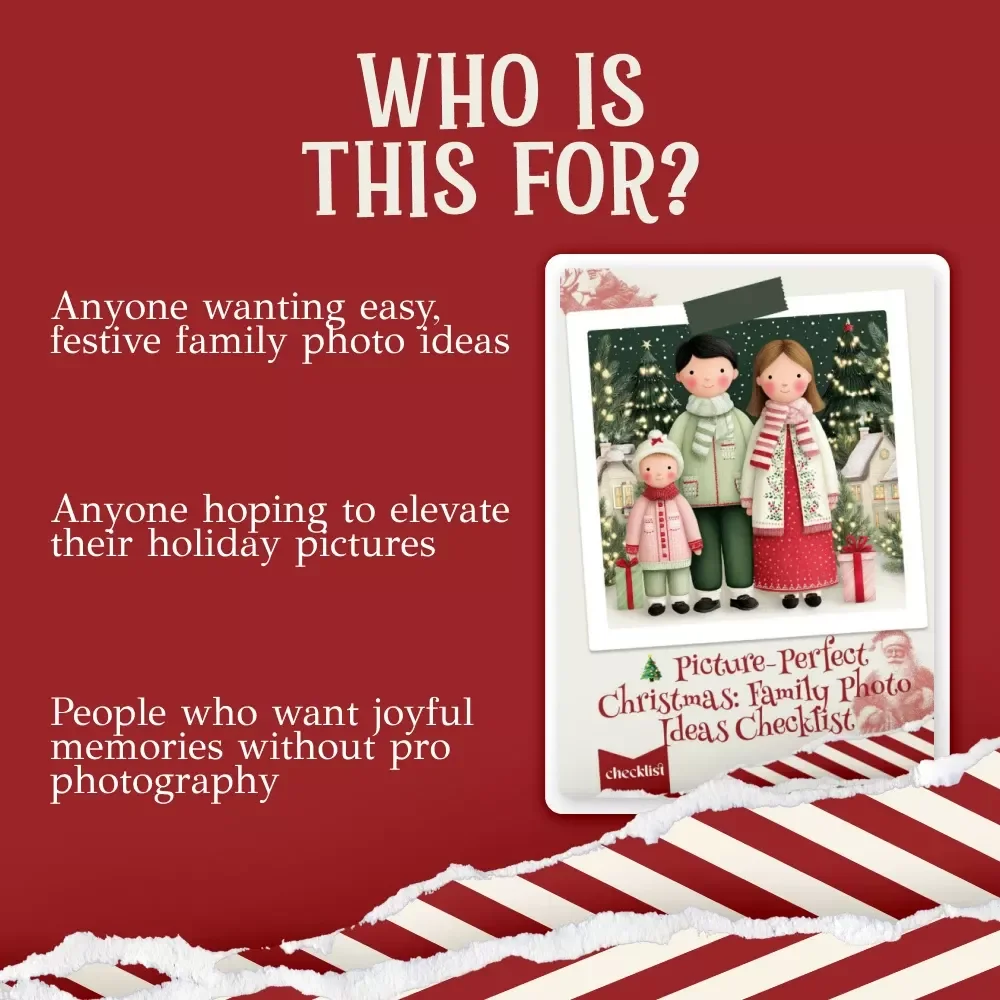 Picture-Perfect Christmas: Family Photo Ideas Checklist | Christmas Family Photo Ideas Printable Checklist for Holiday Photos | Festive Photography Guide