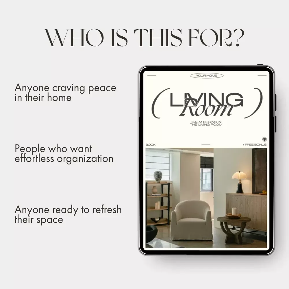 Calm Begins in the Living Room | How to Declutter and Organize a Living Room | Digital eBook for Creating a Peaceful, Clutter-Free Space