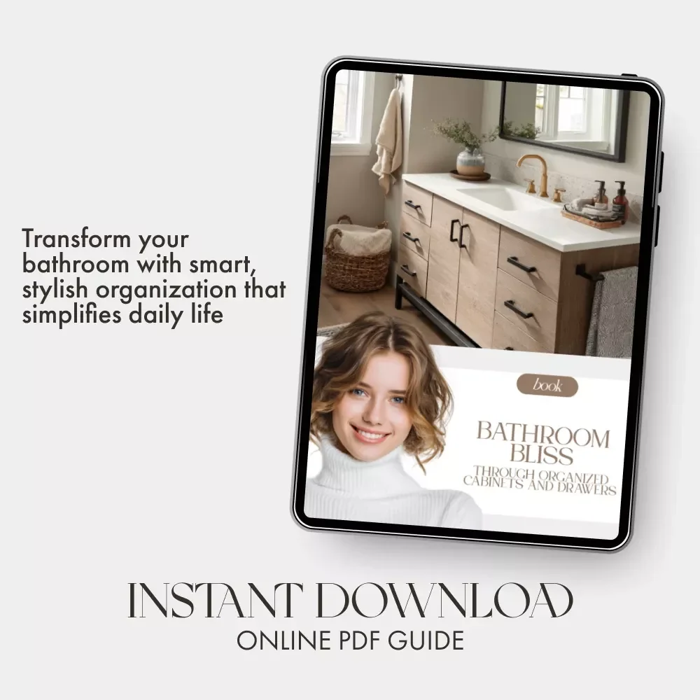 Bathroom Bliss Through Organized Cabinets and Drawers | Digital eBook for Home Organization | How to Organize Bathroom Cabinets and Drawers Guide