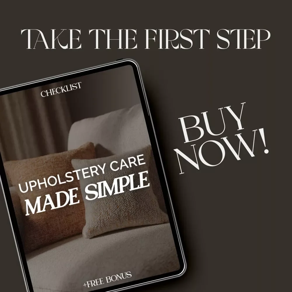 Upholstery Care Made Simple | Printable Home Cleaning Checklist | Digital Download Guide on How to Maintain Upholstery Naturally