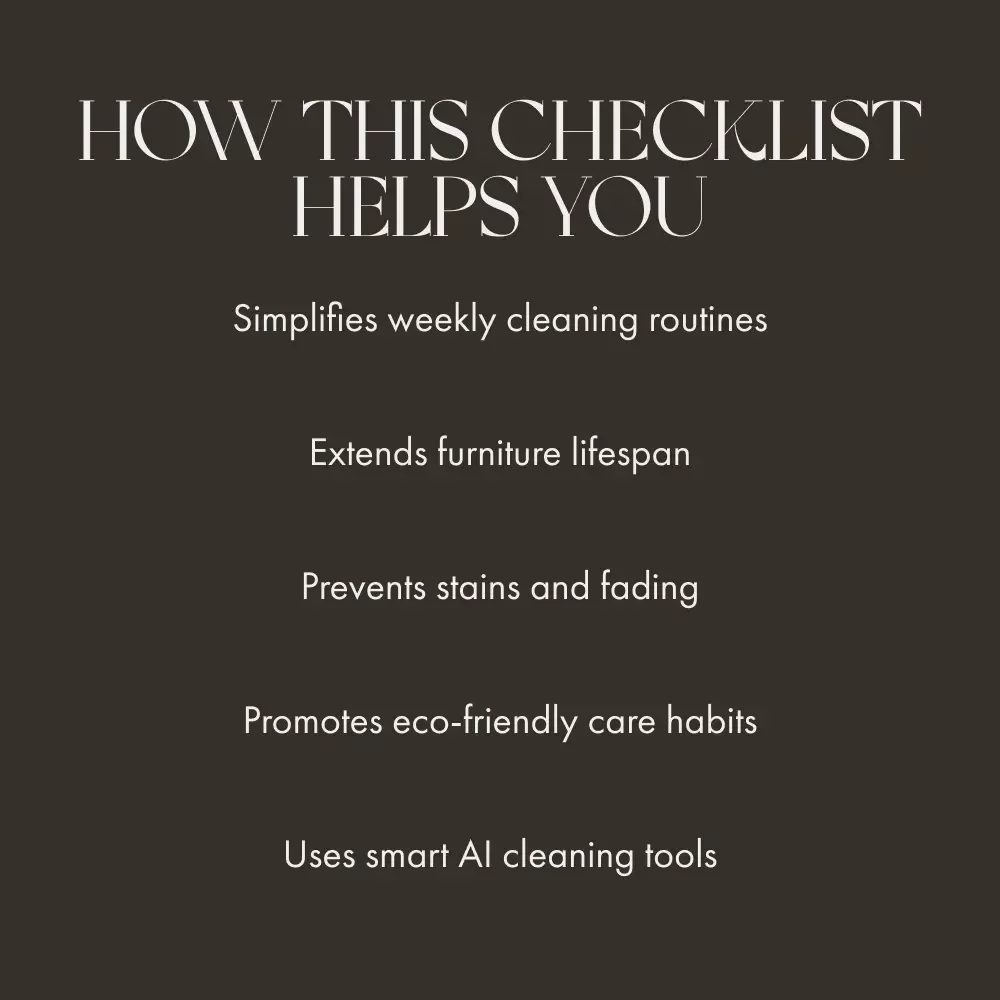 Upholstery Care Made Simple | Printable Home Cleaning Checklist | Digital Download Guide on How to Maintain Upholstery Naturally