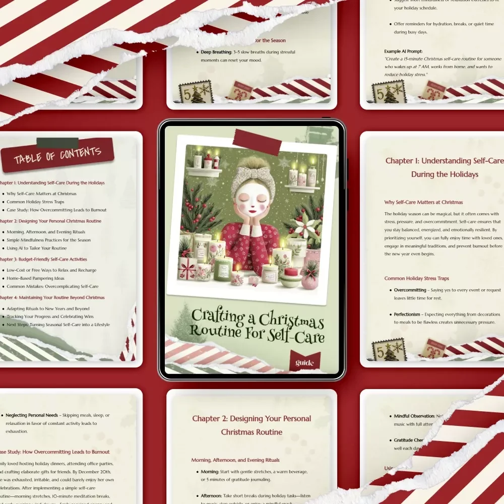 Crafting a Christmas Routine For Self-Care | Holiday Wellness Digital Guide | How to Create a Christmas Routine for Self-Care | Mindful Holiday eBook
