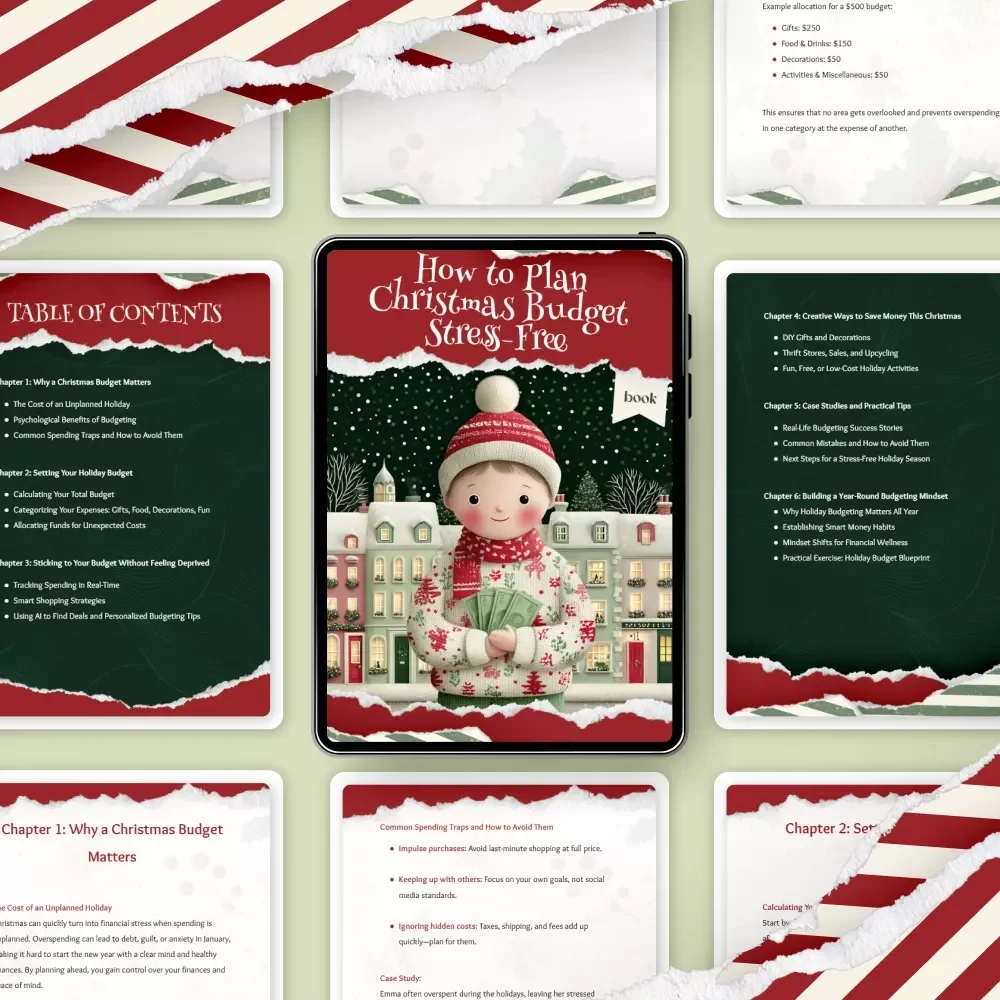 How to Plan Christmas Budget Stress-Free | Holiday Money Planner Ebook | Christmas Budgeting Guide | How to make a christmas budget and stick to it