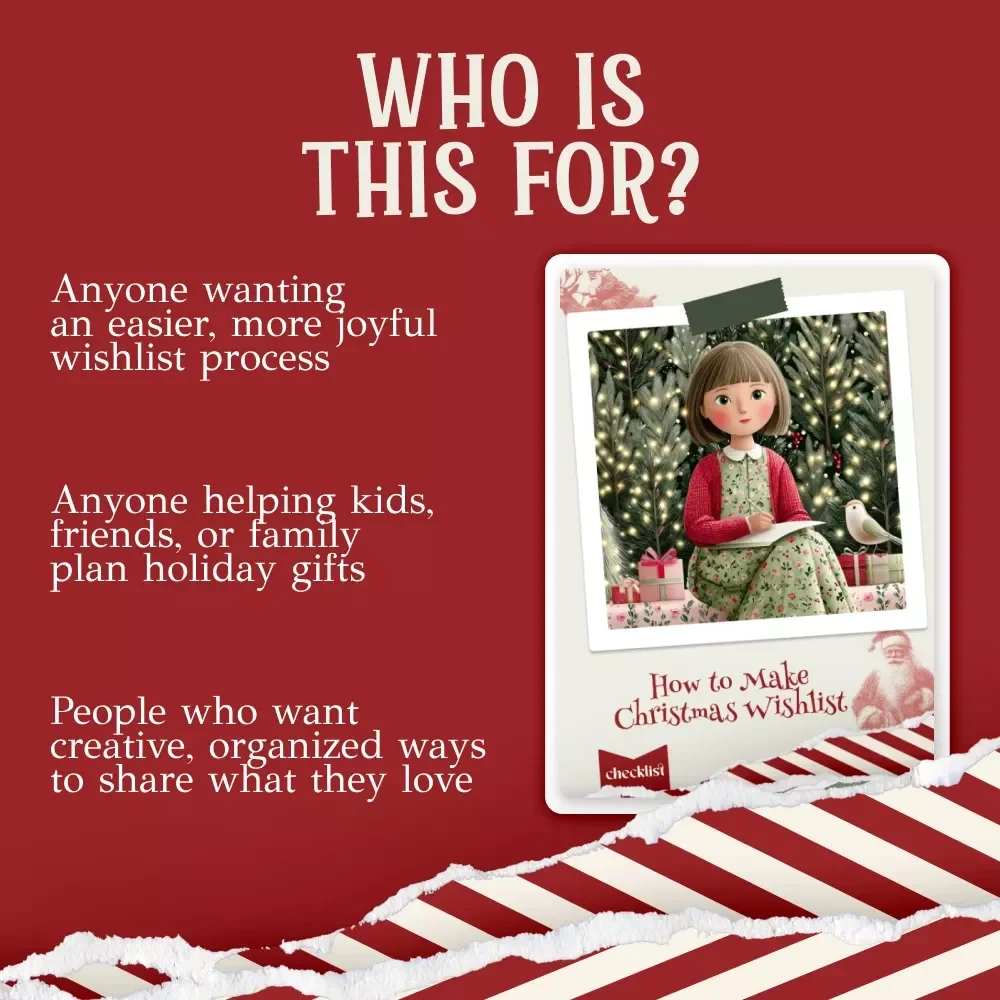 How to Make Christmas Wishlist Checklist | Printable Holiday Guide | Festive Step-by-Step Wish List Planner | how to make a christmas wishlist