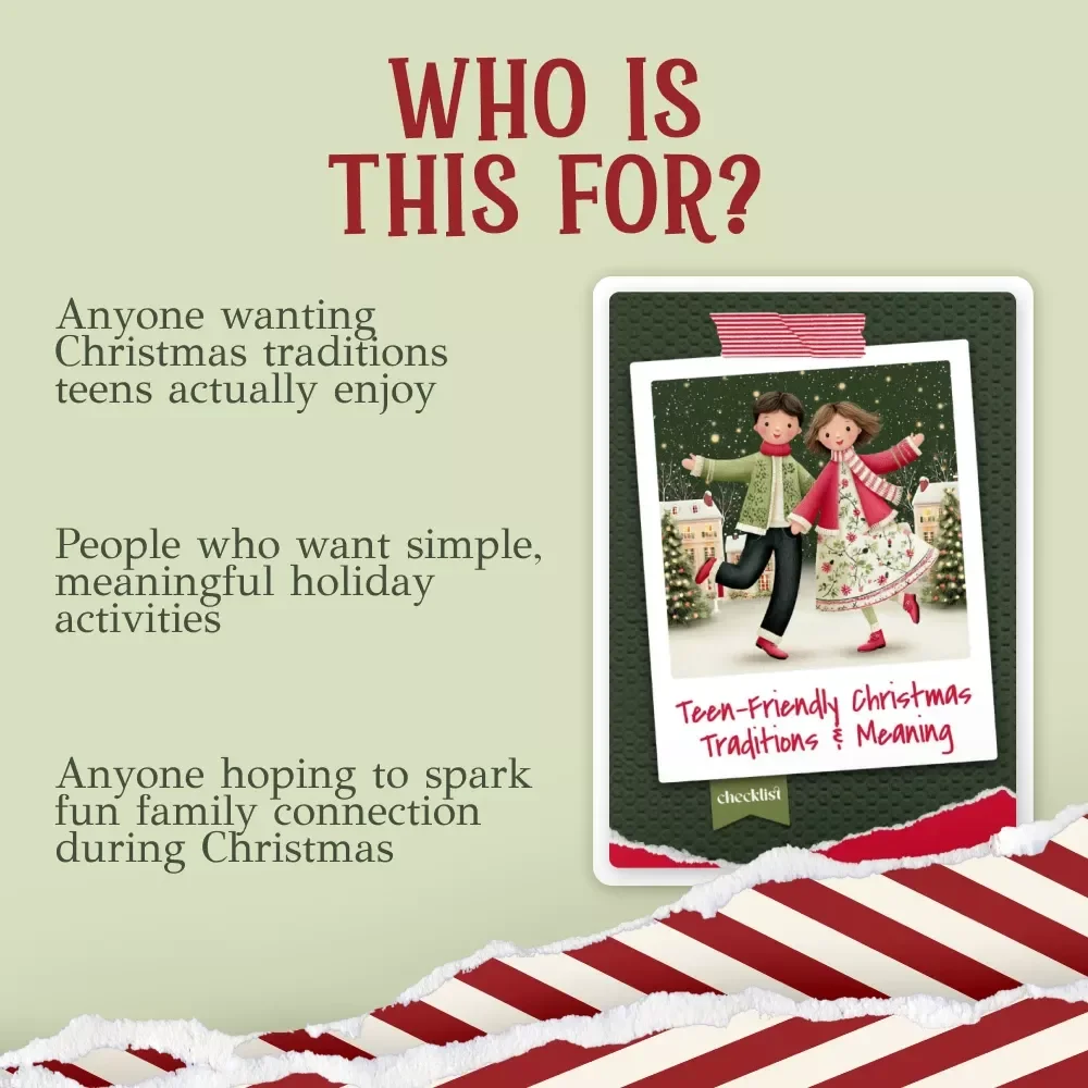 Teen-Friendly Christmas Traditions & Meaning Checklist | Holiday Guide for Families | Instant Digital Download | how to teach teens about christmas traditions and meaning