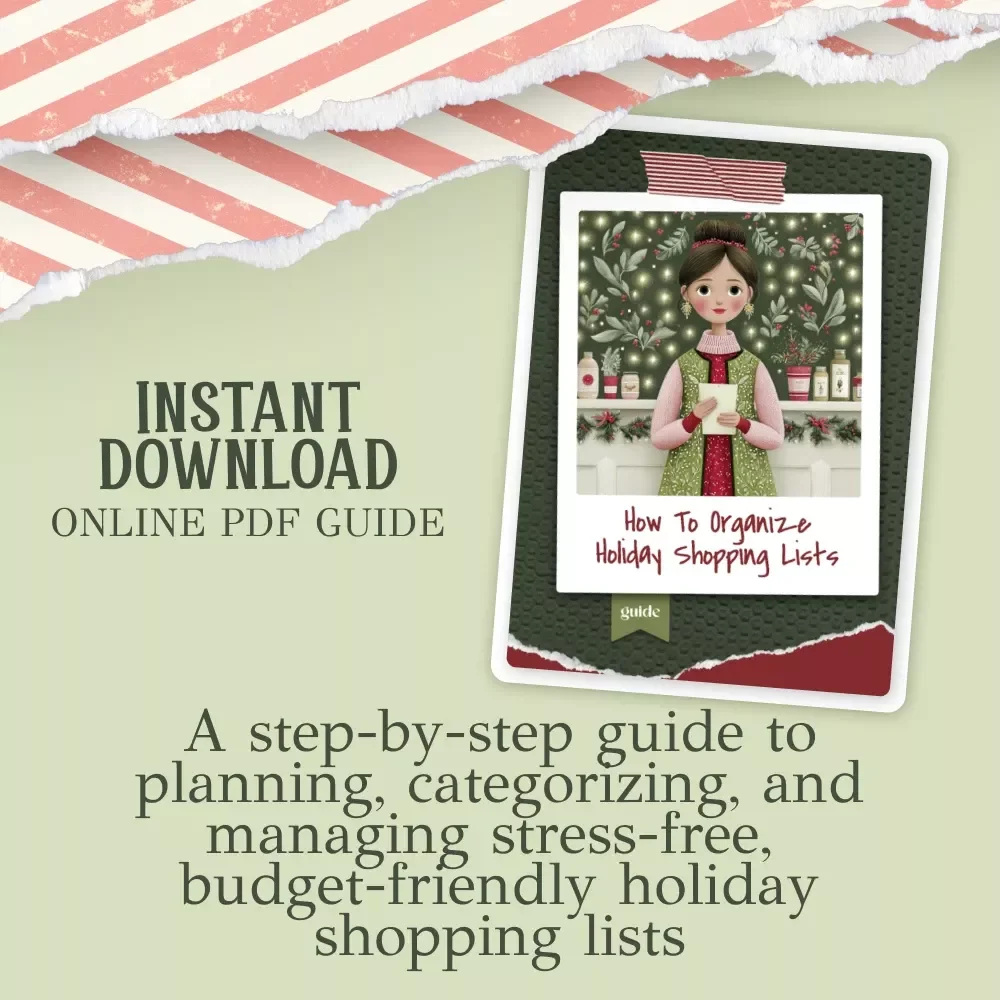 How To Organize Holiday Shopping Lists | Digital Guide for Stress-Free Gift Planning, Budgeting & Time Management | Step-by-Step Holiday Organization eBook