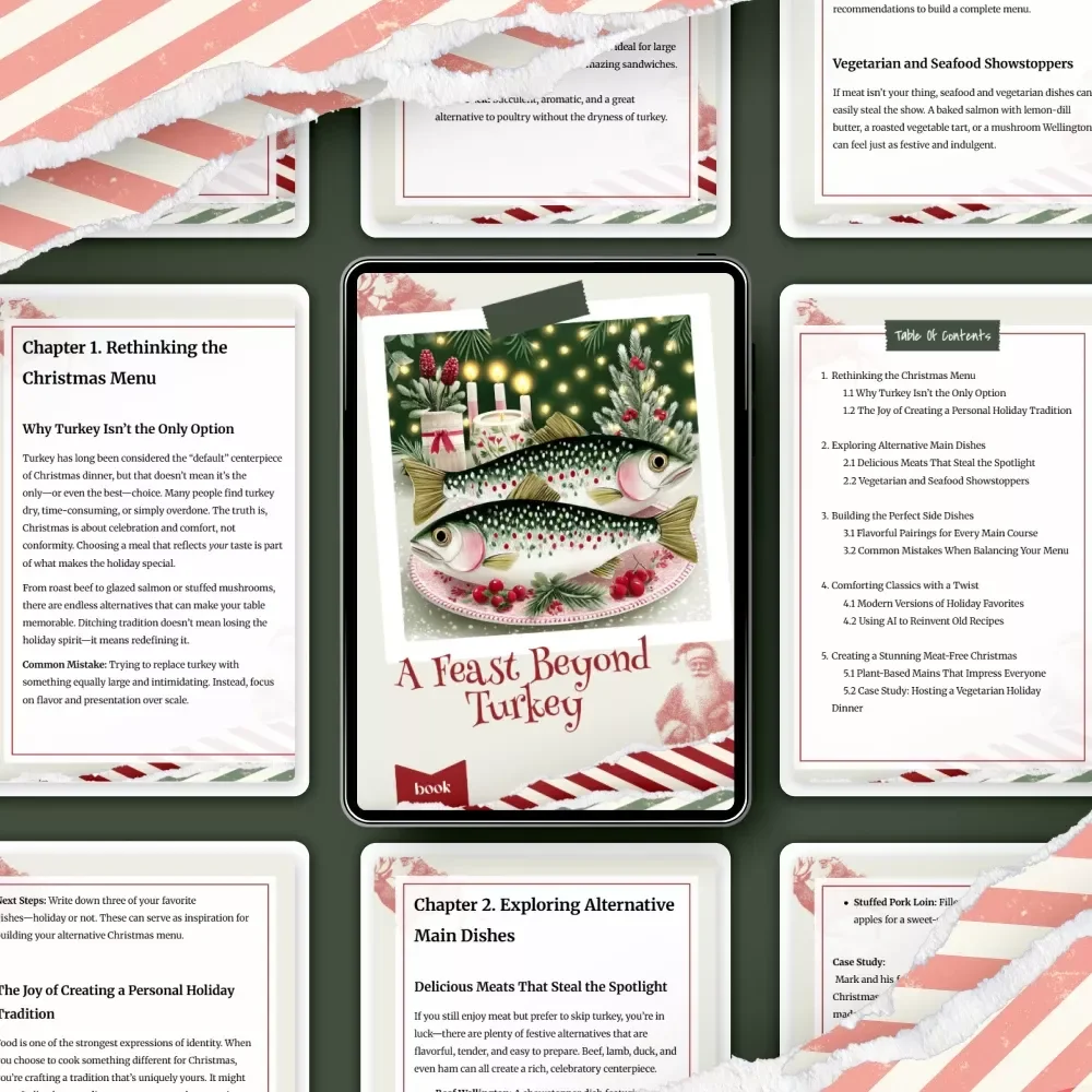 A Feast Beyond Turkey | Christmas Menu Guide | Holiday Cooking eBook | Festive Recipes | AI-Powered Meal Planning | Digital Download