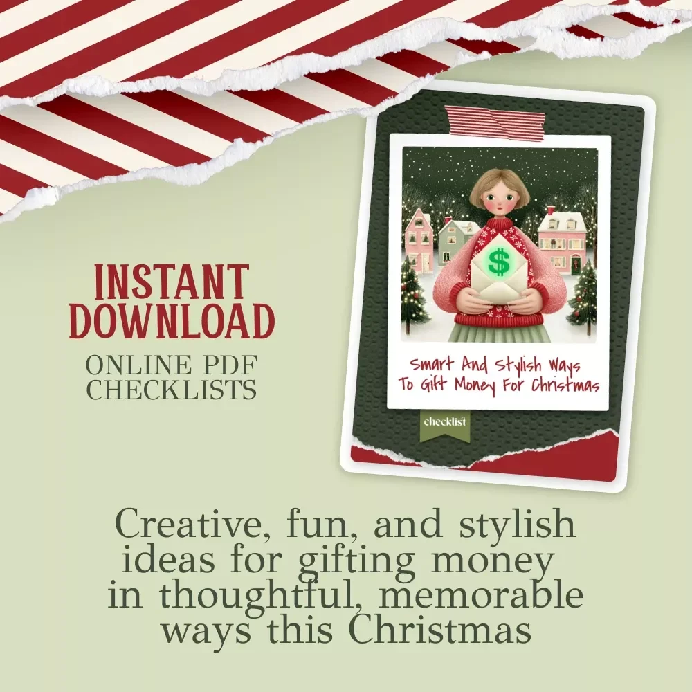 Smart and Stylish Ways to Gift Money for Christmas | Holiday Gifting Checklist | Creative Cash Gift Ideas | best way to gift money for christmas Printable Guide
