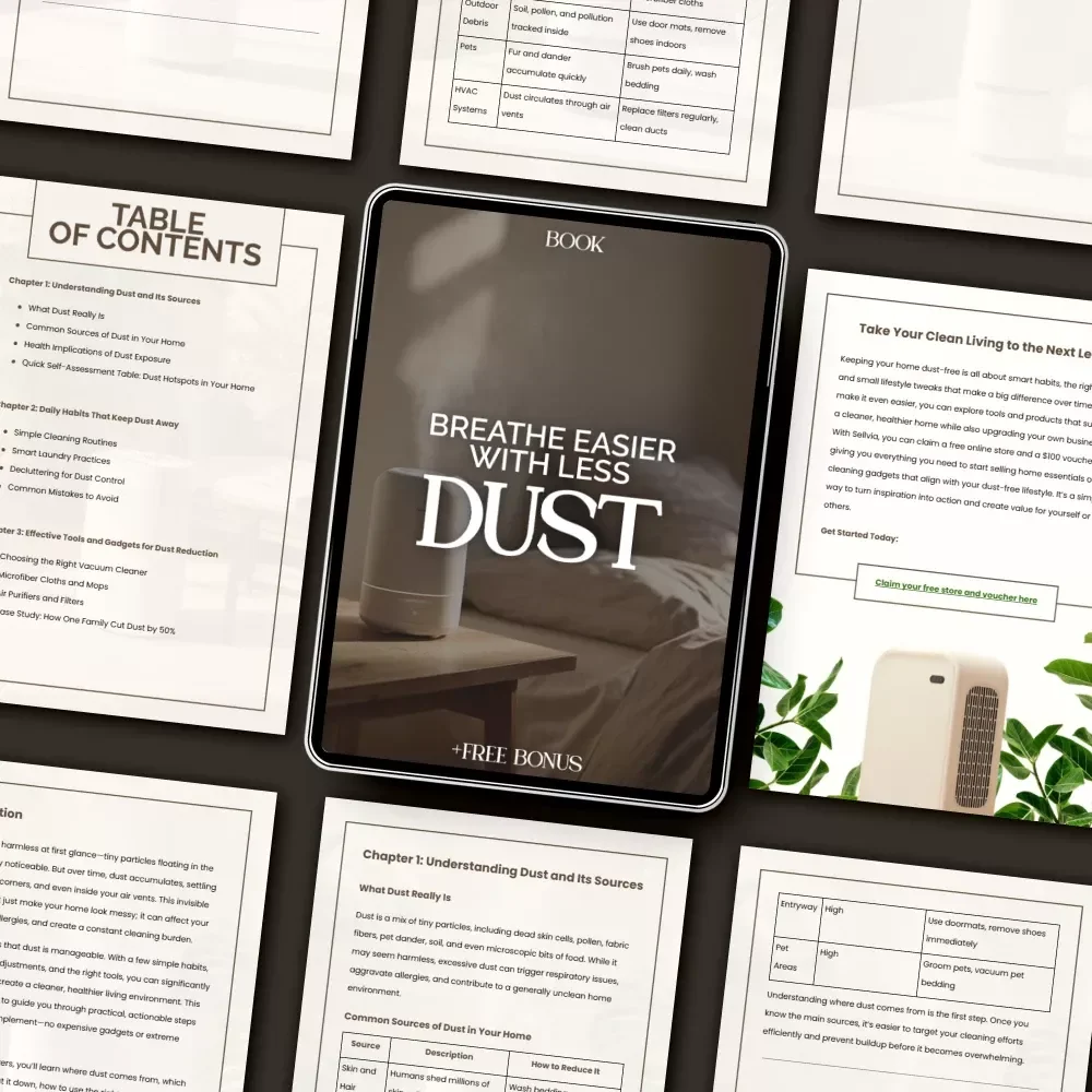 Breathe Easier with Less Dust | eBook Guide for a Cleaner, Healthier Home – Discover What Simple Hacks Reduce Dust Naturally