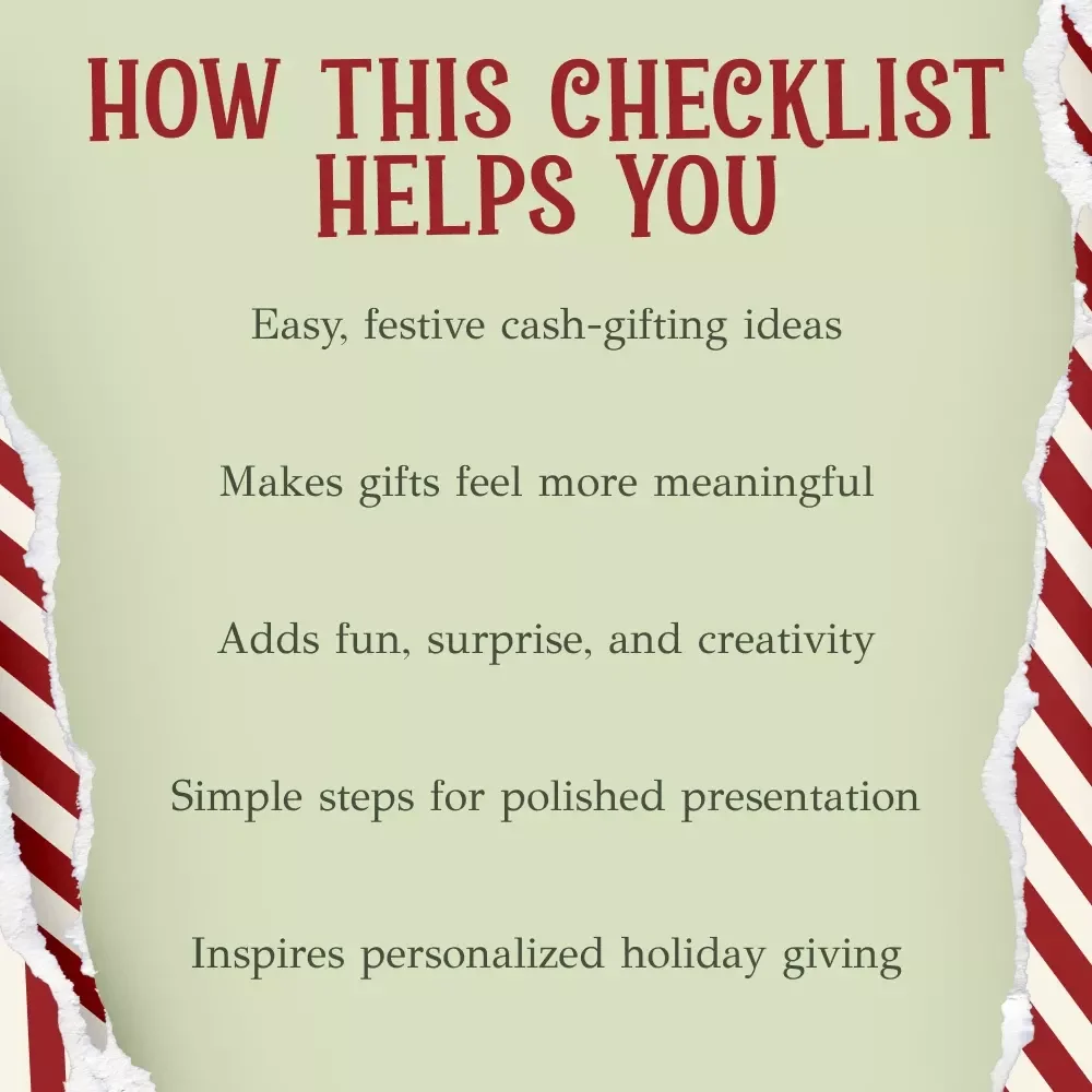 Smart and Stylish Ways to Gift Money for Christmas | Holiday Gifting Checklist | Creative Cash Gift Ideas | best way to gift money for christmas Printable Guide