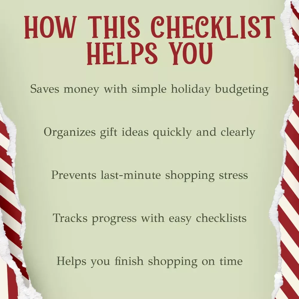 How to Make a Christmas Gift List and Stick to It Checklist | Holiday Budget Planner | Printable Digital Download | how to make a christmas gift list and stick to it