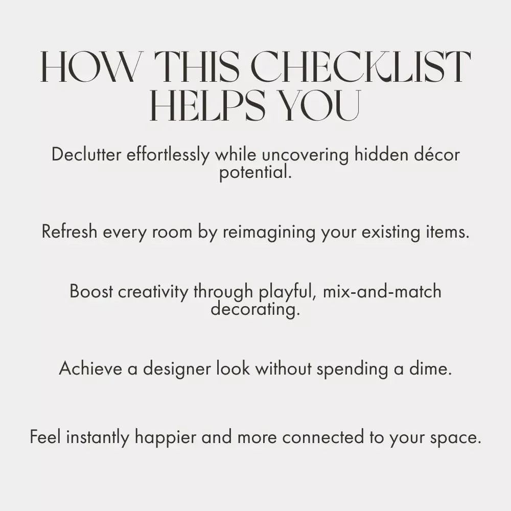 Decorate Like a Pro Using Only What You Already Own | Printable Home Styling Checklist | How to Decorate with Items You Already Own | Zero-Budget Home Makeover Guide