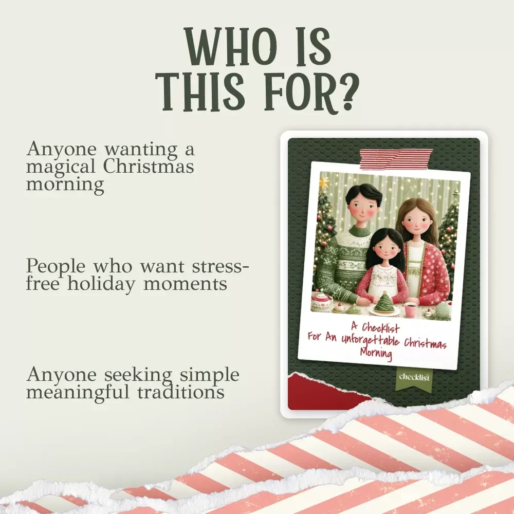 A Checklist for an Unforgettable Christmas Morning | Printable Holiday Guide for Families | How to Make Christmas Morning Special for Your Family | Cozy & Magical Christmas Printable