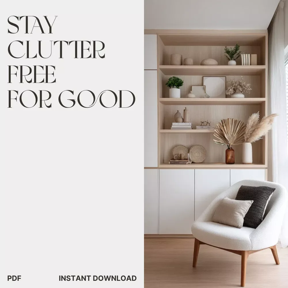 Stay Clutter Free for Good | Digital Decluttering Guide, Minimalist Home Organization eBook, Sustainable Habits & AI Cleaning Routines Checklist