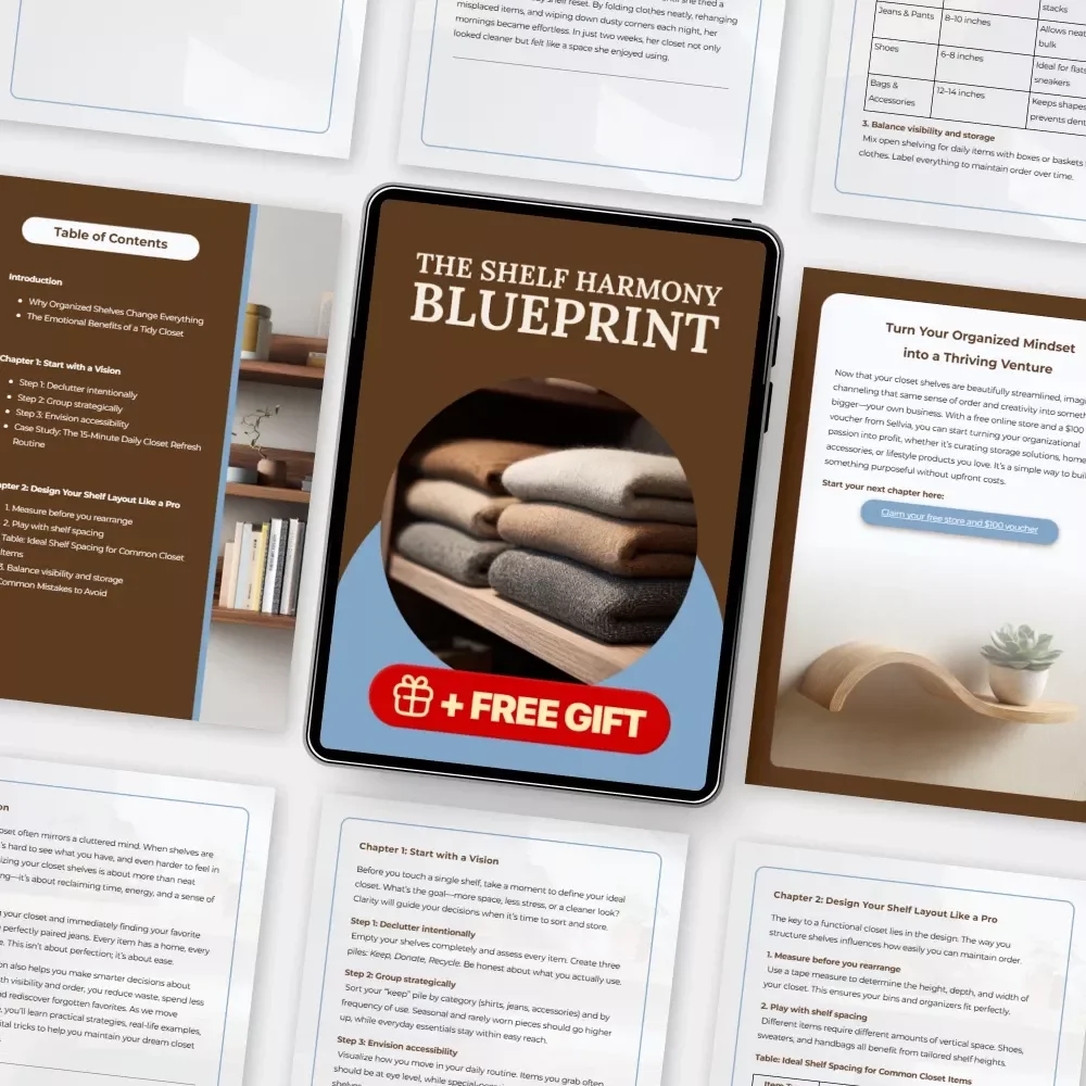 The Shelf Harmony Blueprint | Ultimate Guide on How to Organize Closet Shelves for a Beautiful, Functional Wardrobe Space | Digital Download