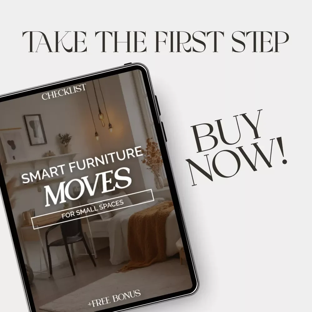 Smart Furniture Moves for Small Spaces | Small Apartment Furniture Layout Guide | Digital Download Home Design Checklist for Studio Living