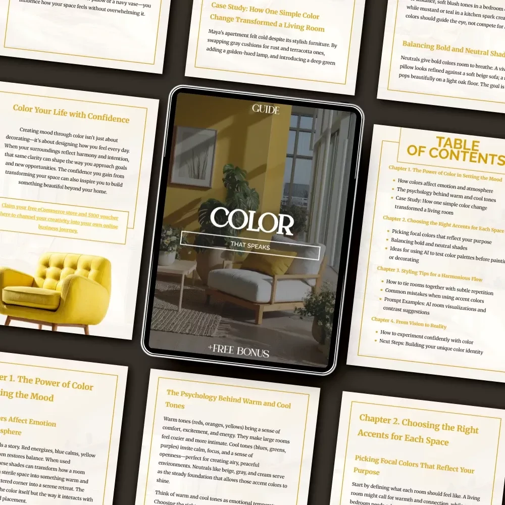 Color That Speaks | Digital Interior Design Guide | The Psychology of Color in Home Decor | AI Color Palette Ideas for Harmonious Spaces
