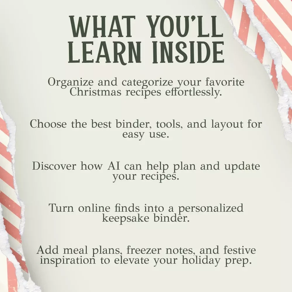 Christmas Recipe Binder | Festive Kitchen Organizer eBook | How to Create a Christmas Recipe Binder Step-by-Step for a Stress-Free Holiday