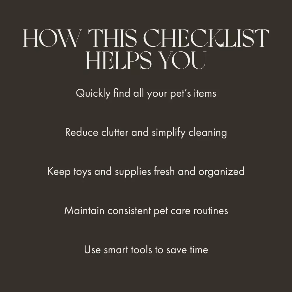Pawfect Order Checklist – Ultimate Tips for Organizing Pet Toys and Supplies | Digital Download Guide for Pet Owners