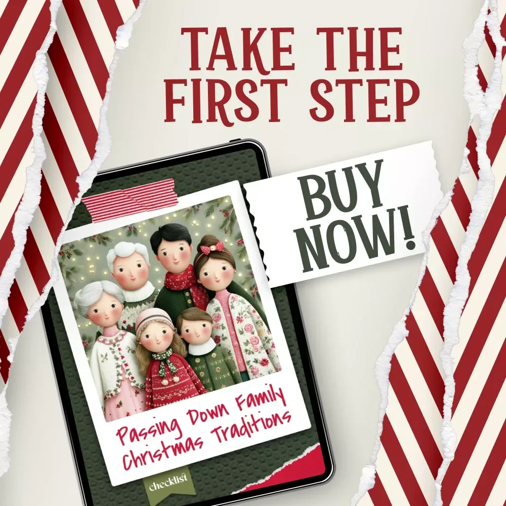 Passing Down Family Christmas Traditions Checklist | How to Pass On Family Christmas Traditions | Holiday Tradition Guide Printable