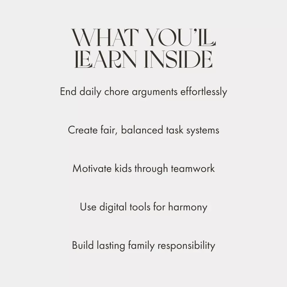 Peace in the Chore Zone – eBook for Parents: What to Do When Kids Fight Over Chores | Digital Family Harmony Guide, Printable Parenting Resource