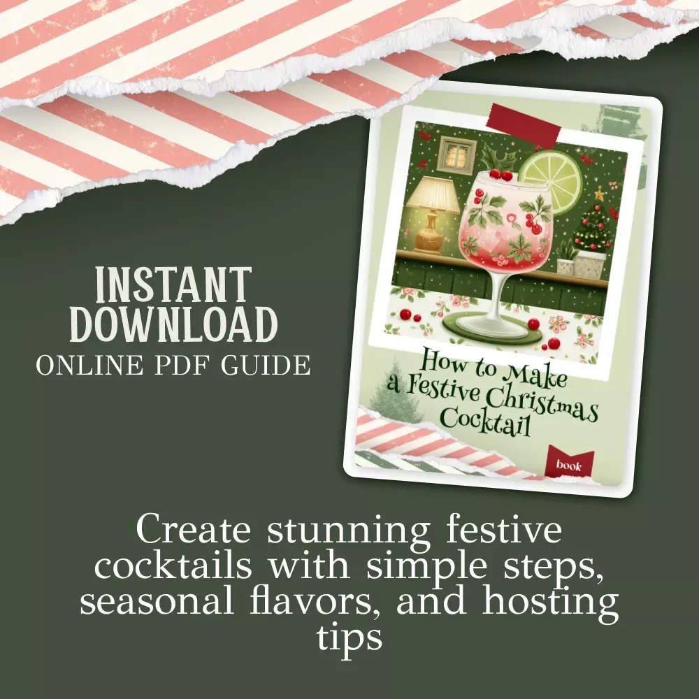 How to Make a Festive Christmas Cocktail | Holiday Mixology eBook for Entertaining, Seasonal Drinks, and Party Hosting | Digital Download Guide | Learn how to make a festive christmas cocktail