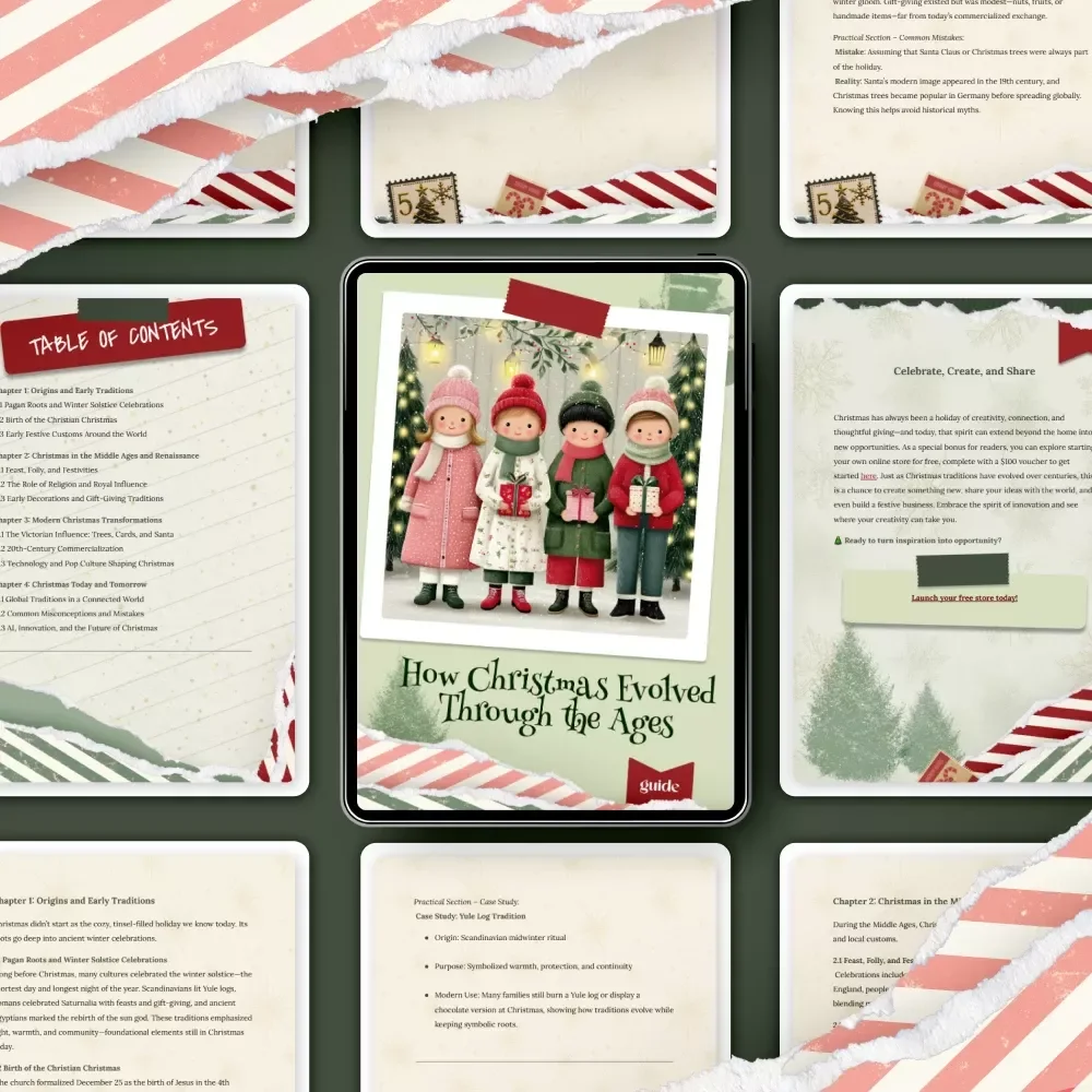 How Christmas Evolved Through the Ages | Historical Christmas Guide | Digital Download | Learn How Christmas Changed Over the Centuries