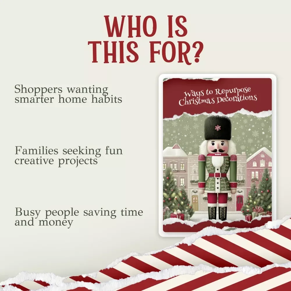 Ways to Repurpose Christmas Decorations | Digital Guide on How to Repurpose Decorations After Christmas to Save Money | Eco-Friendly Home Décor Ideas eBook