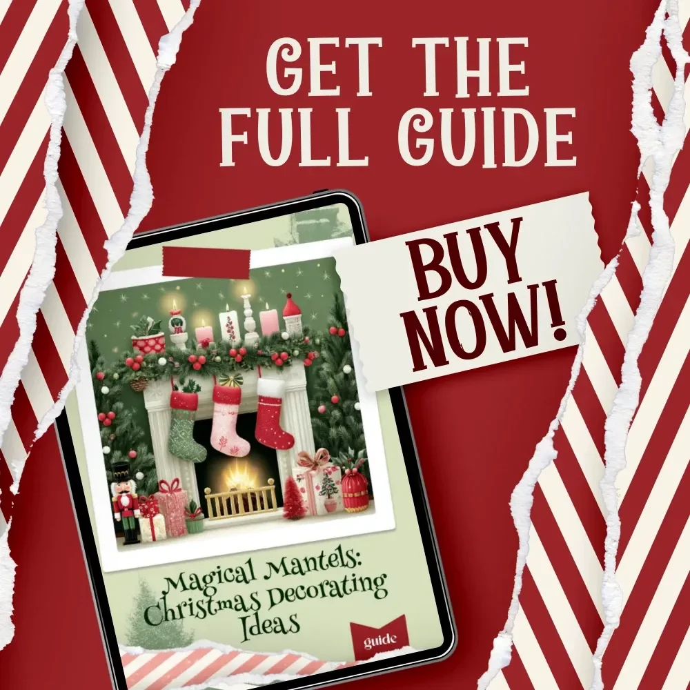 Magical Mantels: Christmas Decorating Ideas – Holiday Mantel Styling Guide for Cozy Homes | fireplace mantel christmas decorating ideas | Festive Digital Download