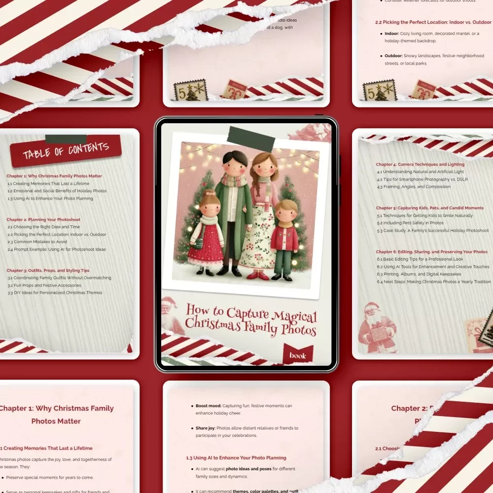 How to Capture Magical Christmas Family Photos | Holiday Photography Guide eBook | Christmas Photo Ideas | Family Photoshoot Tips | Digital Download