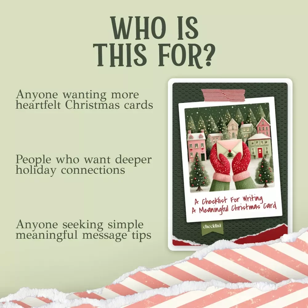 A Checklist for Writing a Meaningful Christmas Card | Printable Holiday Writing Guide for Heartfelt Messages | How to Write a Heartfelt Christmas Card