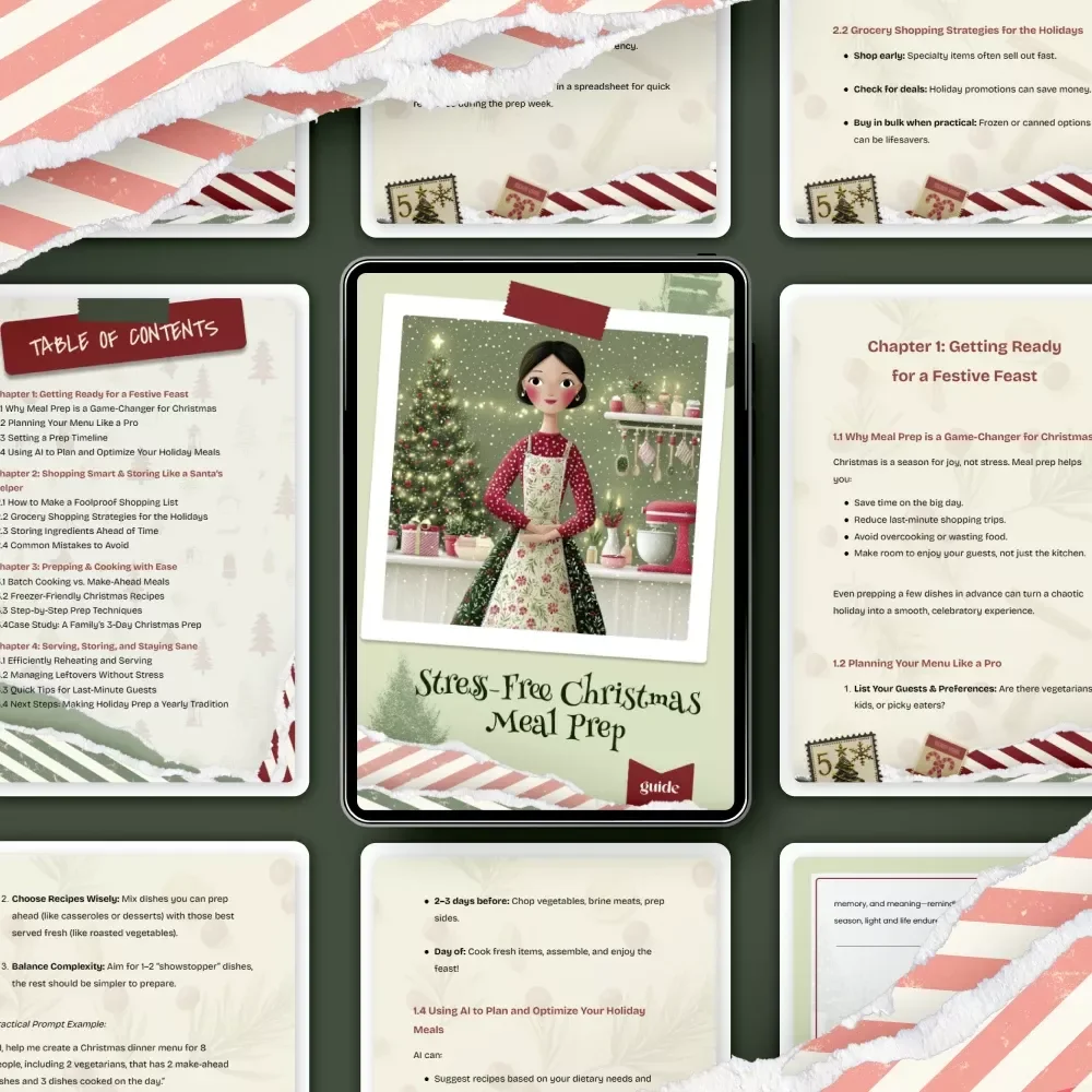 Stress-Free Christmas Meal Prep | Holiday Meal Planning Guide | Digital Download on How to Meal Prep for Christmas
