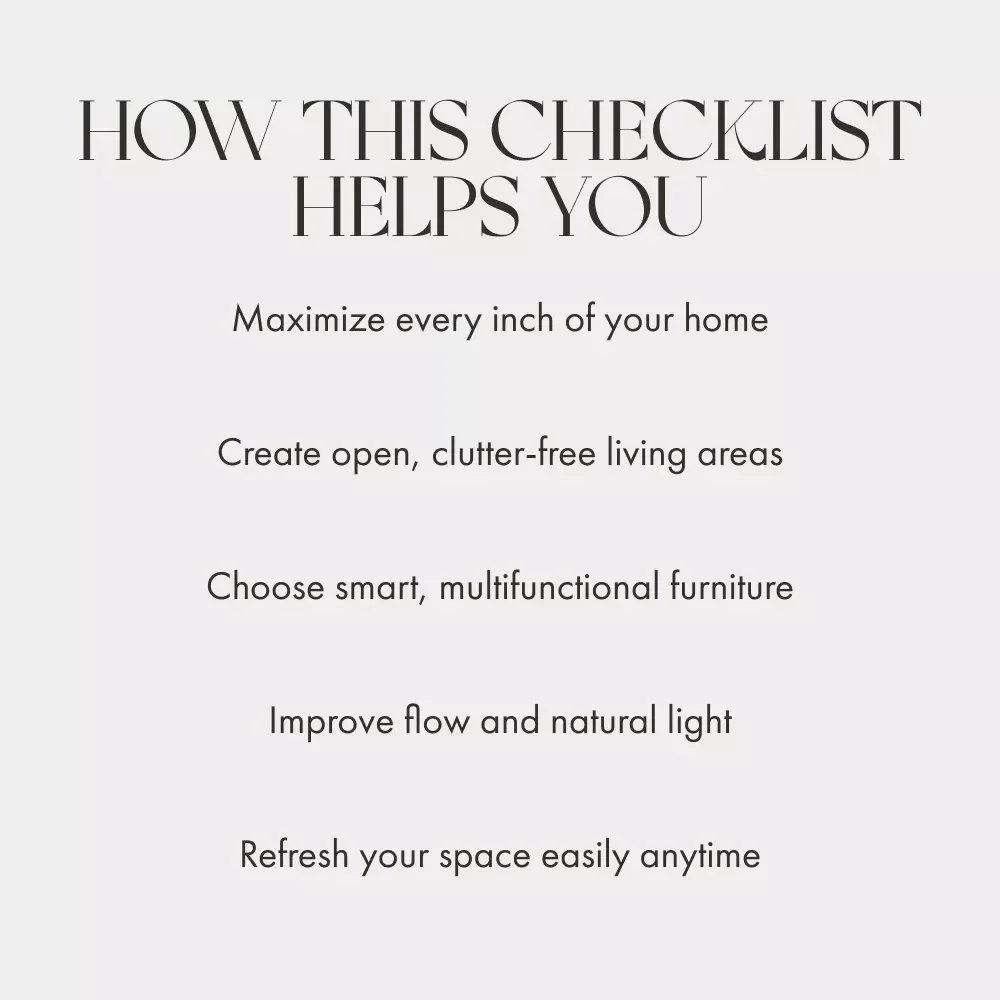 Smart Furniture Moves for Small Spaces | Small Apartment Furniture Layout Guide | Digital Download Home Design Checklist for Studio Living