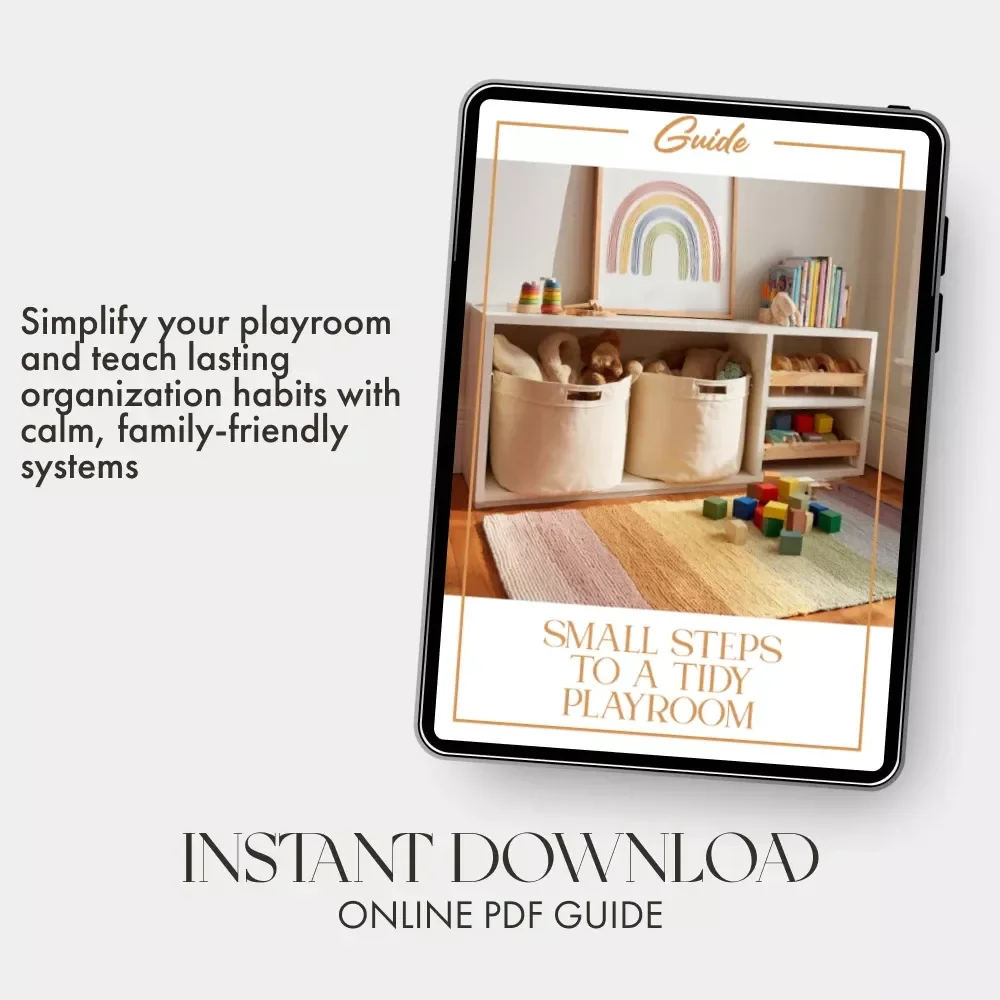 Small Steps to a Tidy Playroom | Digital Decluttering Guide for Parents | Minimalist Kids Organization eBook | Playroom Clean-Up Checklist & Family Habits Planner