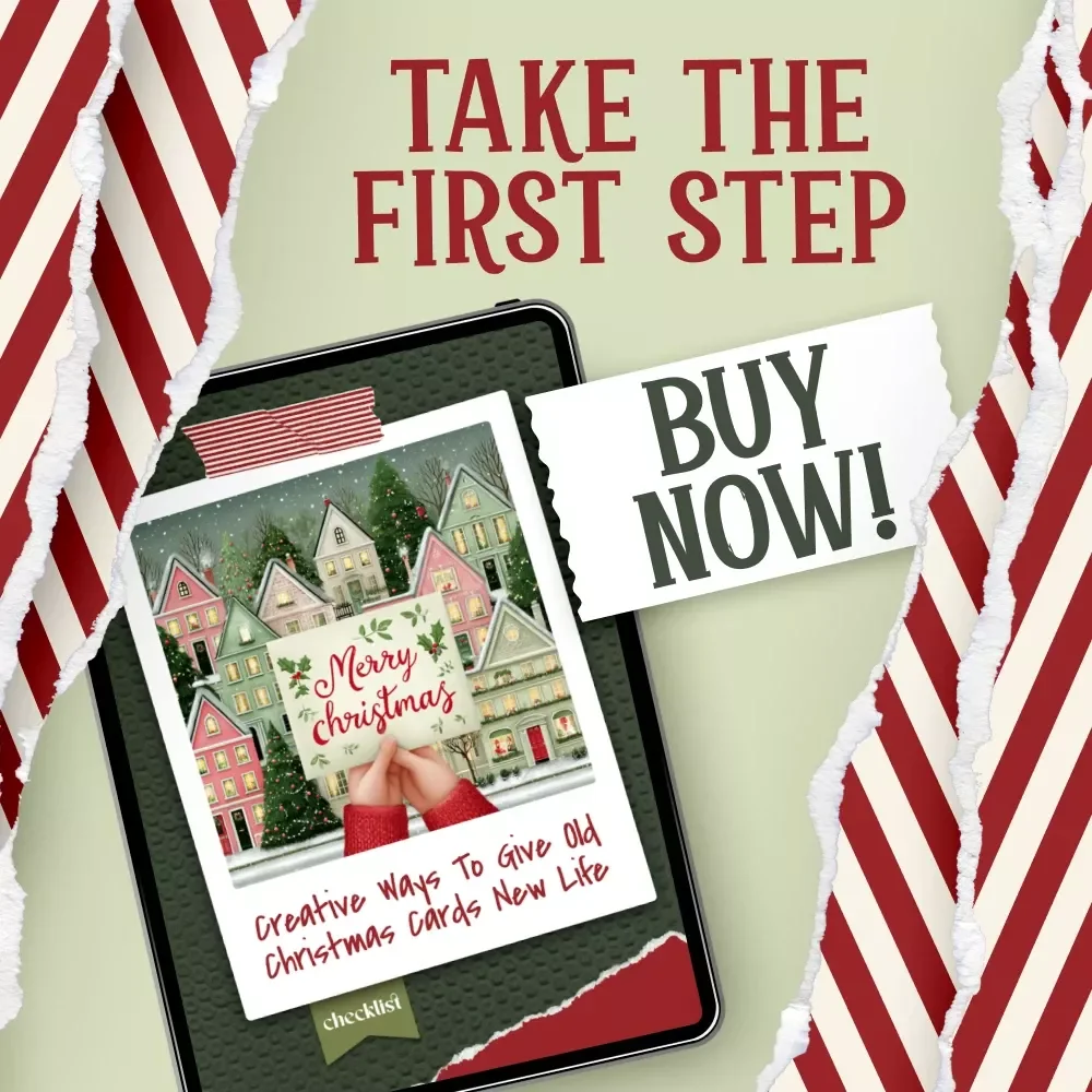 Creative Ways to Give Old Christmas Cards New Life Checklist | Digital Download | what to do with old christmas cards Ideas | Eco-Friendly Christmas Card Upcycling Guide