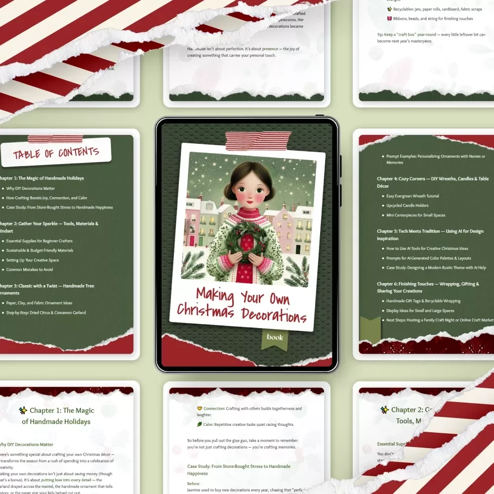 Making Your Own Christmas Decorations Ebook | DIY Holiday Craft Guide | how to make your own christmas decorations | Festive Handmade Décor Tutorials for a Cozy Christmas