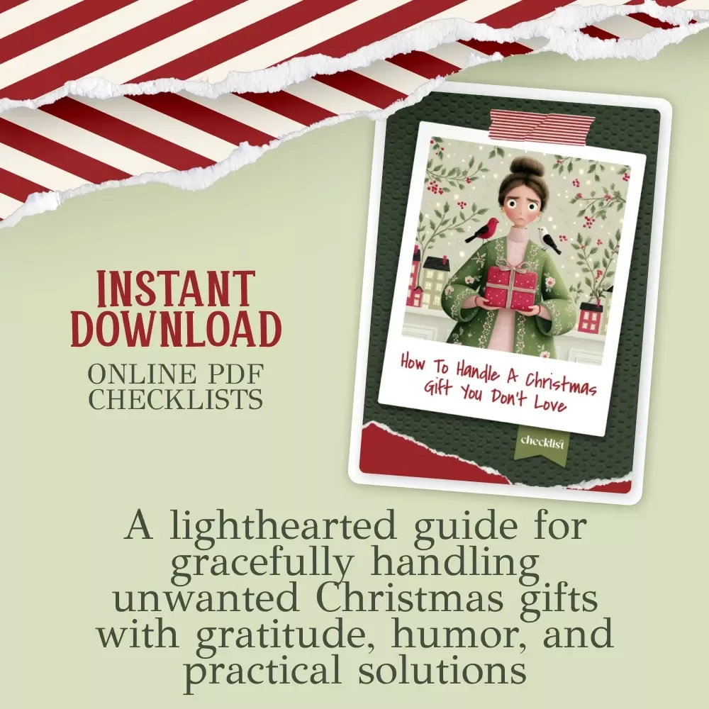 How to Handle a Christmas Gift You Don’t Love | Holiday Etiquette Guide | Christmas Digital Download | Gifting Manners Checklist for Graceful Reactions