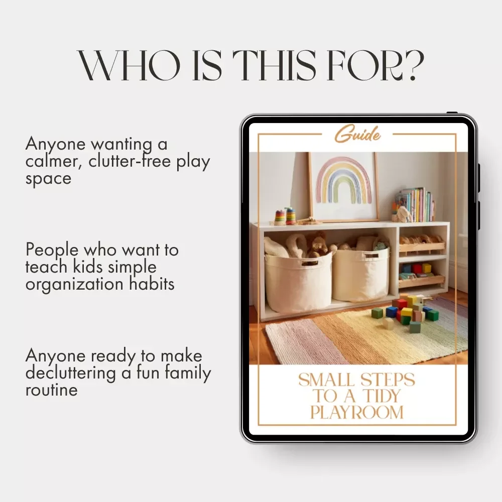 Small Steps to a Tidy Playroom | Digital Decluttering Guide for Parents | Minimalist Kids Organization eBook | Playroom Clean-Up Checklist & Family Habits Planner