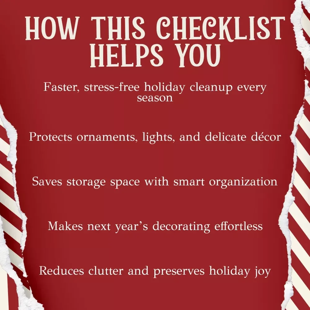 Christmas Decoration Storage Checklist — Printable Holiday Storage Guide, Christmas Organization Checklist, Digital Download for Decluttering & Seasonal Storage